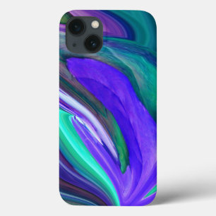 Art Abstrait Violet N coque ipad Turquoise feuille