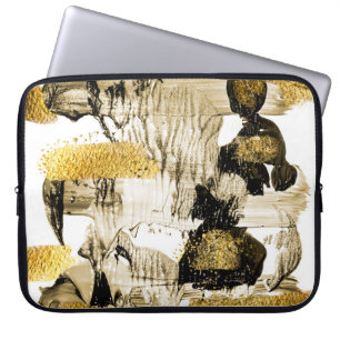 Art and Gold. Trendy colour with golden paint and Laptop Sleeve