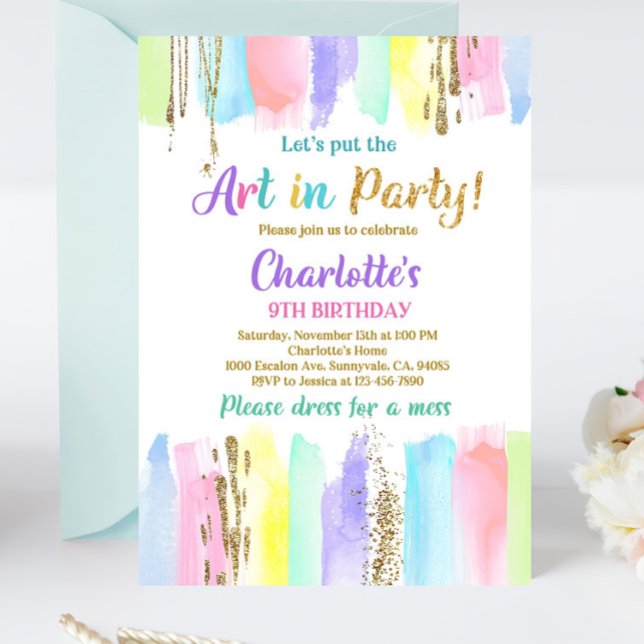 Art Anniversaire Fête Invitation Painting Party In (Créateur téléchargé)