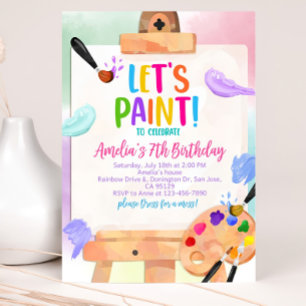 Art Anniversaire Invitation Painting Party Fille A