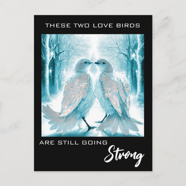 *~* Art Anniversary Love Birds AP54 Winter Postcard (Front)