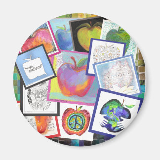 Art Apple Collage Magnet