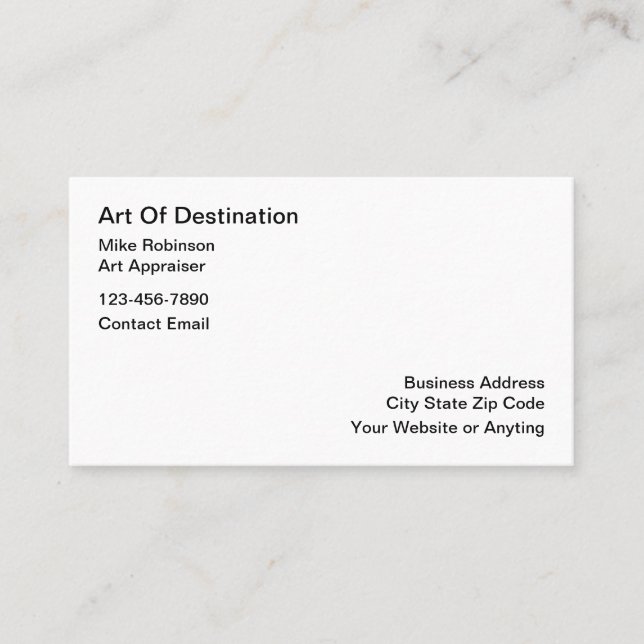 Art  Appraisal Business Cards (Front)