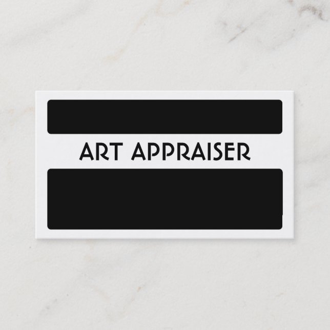 Art Appraiser simple black white business cards (Front)