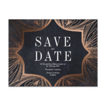 Art Art Nouveau  faux gold Wedding SAVE THE DATE
