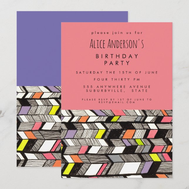 Art Artist Birthday Party Custom Invitation (Front/Back)