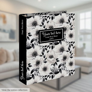 Art artistique ligne classeur floral en tons gris