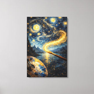 Art at Your Fingertips – Celestial Brush & Palette Canvas Print