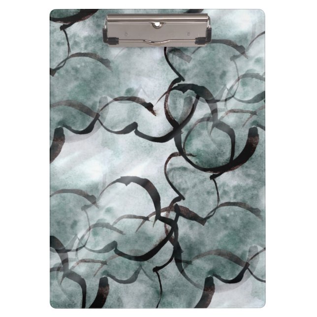 art avant-garde grey, black hand paint clipboard (Front)