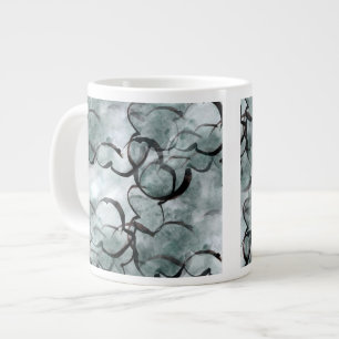 art avant-garde grey, black hand paint large coffee mug