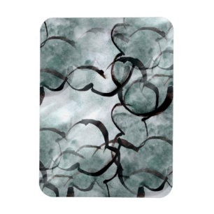 art avant-garde grey, black hand paint magnet