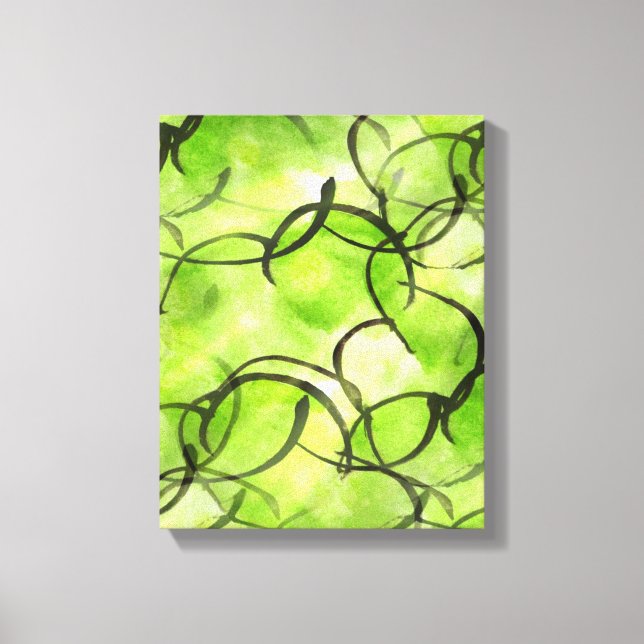 art avant-garde hand paint background green canvas print (Front)
