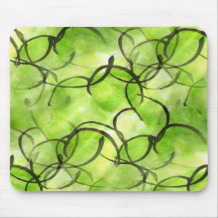 art avant-garde hand paint background green mouse pad