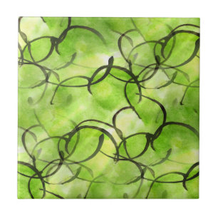 art avant-garde hand paint background green tile
