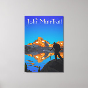 Art - Banner Peak - John Muir Trail Text Canvas Print