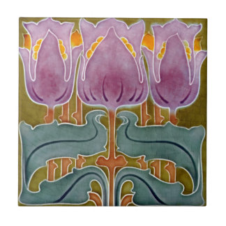 art beautiful pink tulips tiles