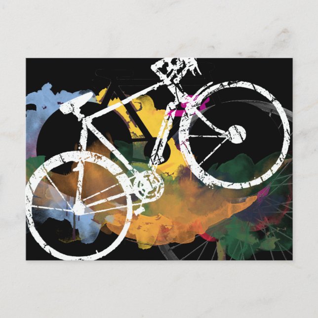 art bicycle digital painting postcard (Front)