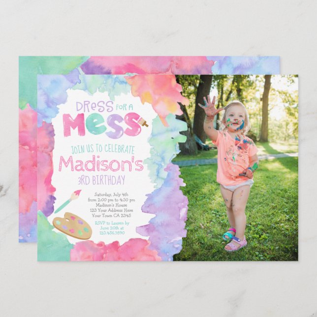 Art Birthday Invitation (Front/Back)