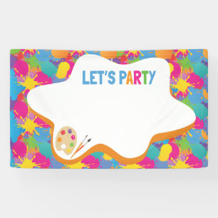Art Birthday Party - 3x5 Indoor Banner/Backdrop Banner