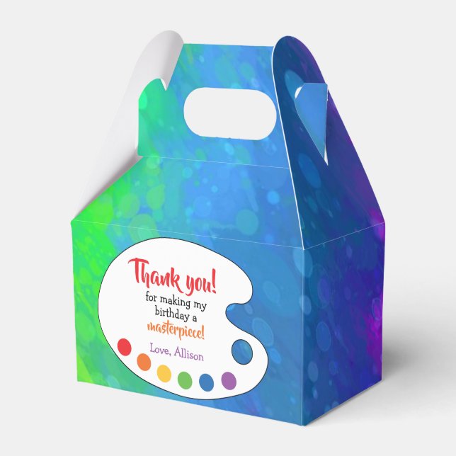 Art Birthday Party Favour | Paint Party  Favor Box (Front Side)