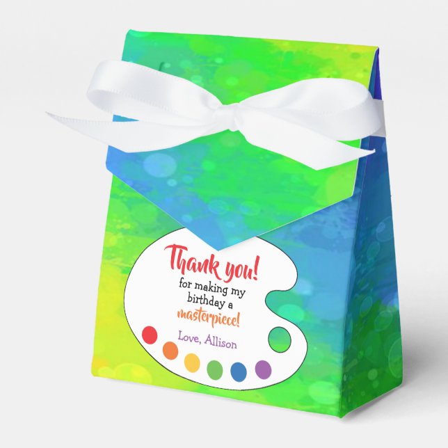 Art Birthday Party Favour | Paint Party  Favour Bo Favor Box (Front Side)