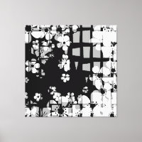 Art black and white floral pattern