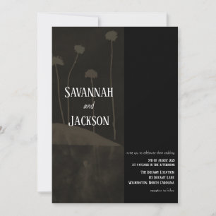 Art Black Flower Unique Wedding Invitation