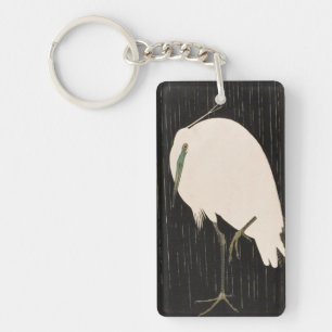 Art blanc de grue d'ukiyo-e japonais vintage