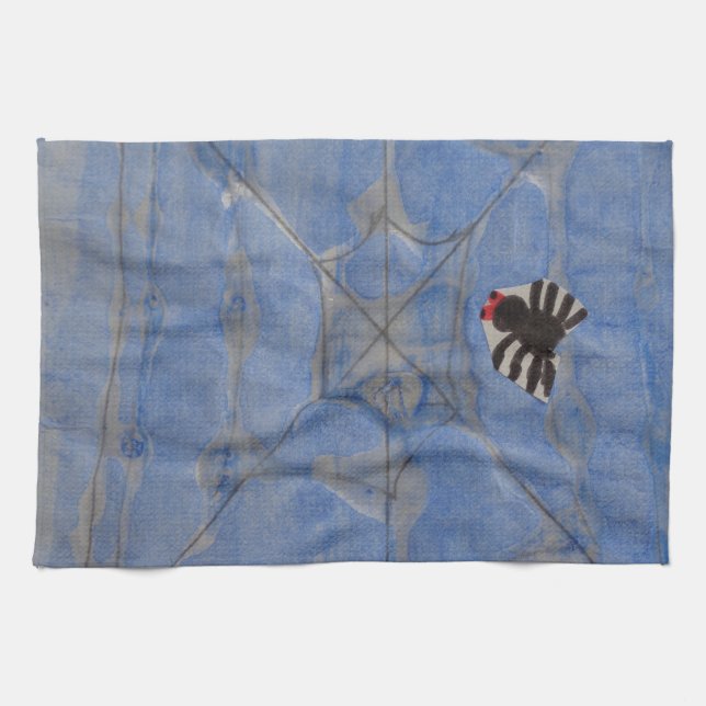 Art by Children, Spider with cobweb, drawing Kitchen Towel (Horizontal)