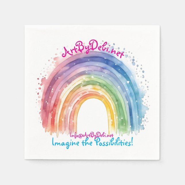 Art by Debi, Rainbow  Napkin (Front)