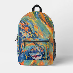 Art by Kids - Shark in Ocean Printed Backpack