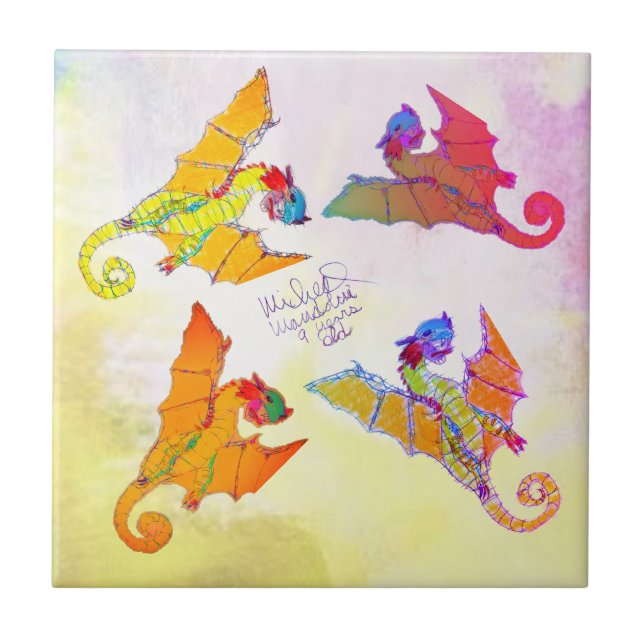 Art by Micheal Dragon  ceramic tile  (Front)