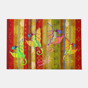 Art by Micheal Dragons 24" x 36" Door Mat