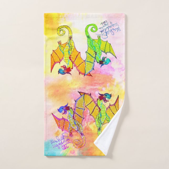 Art by Micheal Dragons Hand Towel (Hand Towel)
