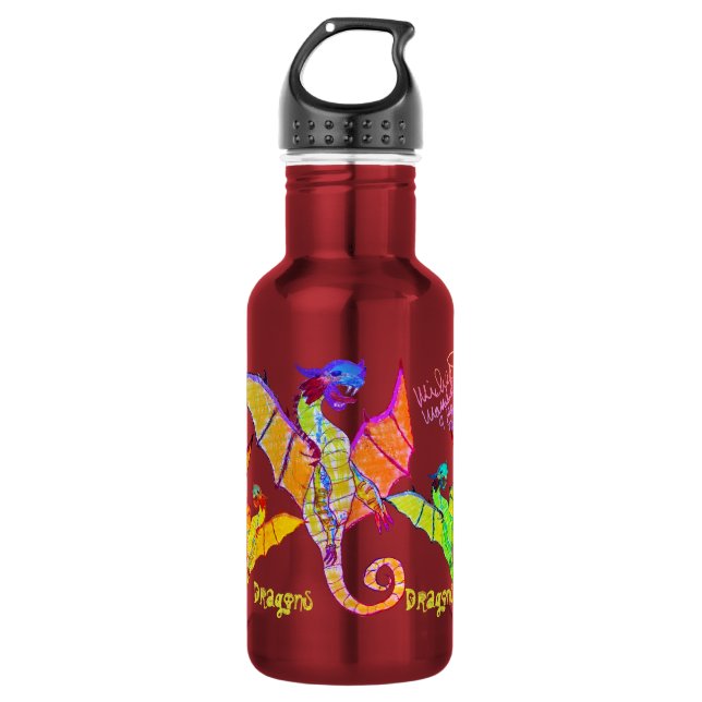 Art by Micheal Dragons Water Bottle (Front)