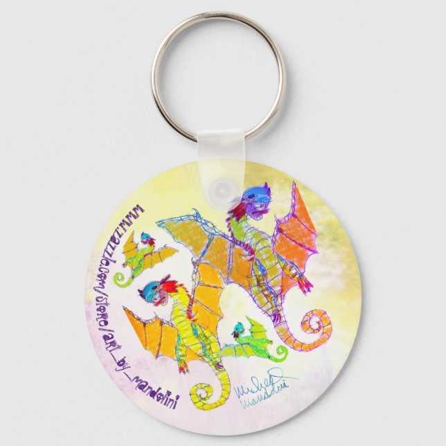Art by Micheal Raglan Dragon Keychain (Front)