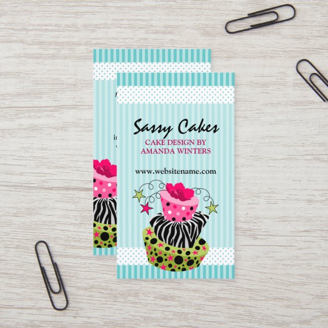Art Cake Bakery Business Card (Front/Back In Situ)