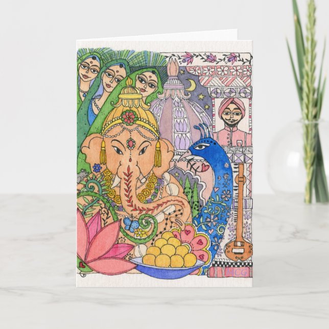 Art Card - Ganesh and the Peacock Ladies (Front)