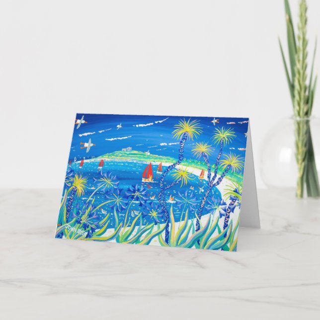 Art Card: Wiggly Palms and Agapanthus, Tresco Card (Front)