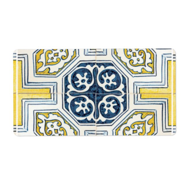 Art Carrelage géométrique des Faux bleu jaune (Devant)