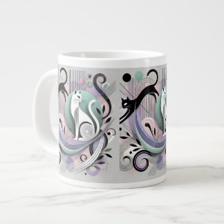 Art Chat Abstrait moderne - Mug élégant pour l'amo