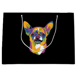Art Chihuahua Cute Paw Pet Gift Men Women Kids Dog Large Gift Bag
