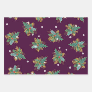 Art Christmas Cards Wrapping Paper Sheet