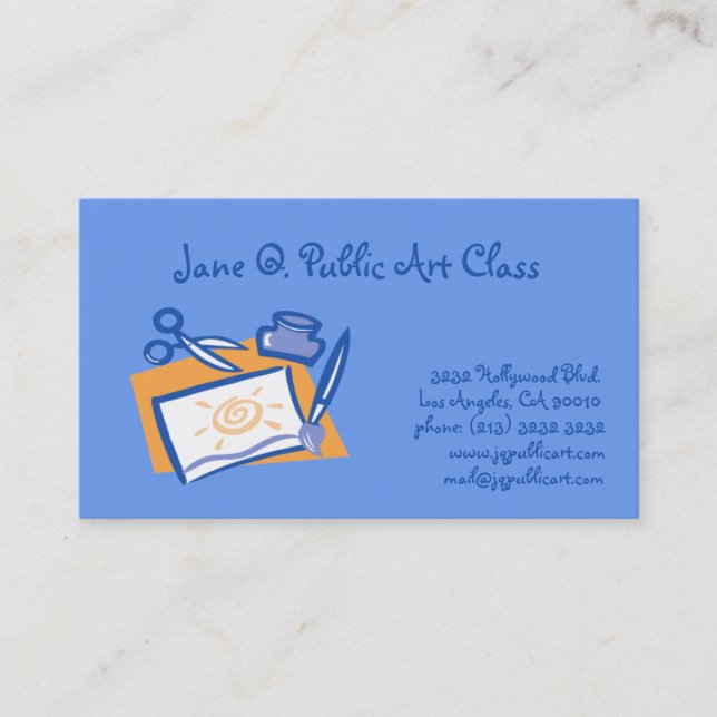 Art Class Artist Teacher Business Card (Front)