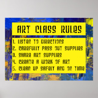 ART CLASS RÈGLES POSTER
