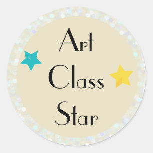 Art Class Star with Stars Classic Round Sticker