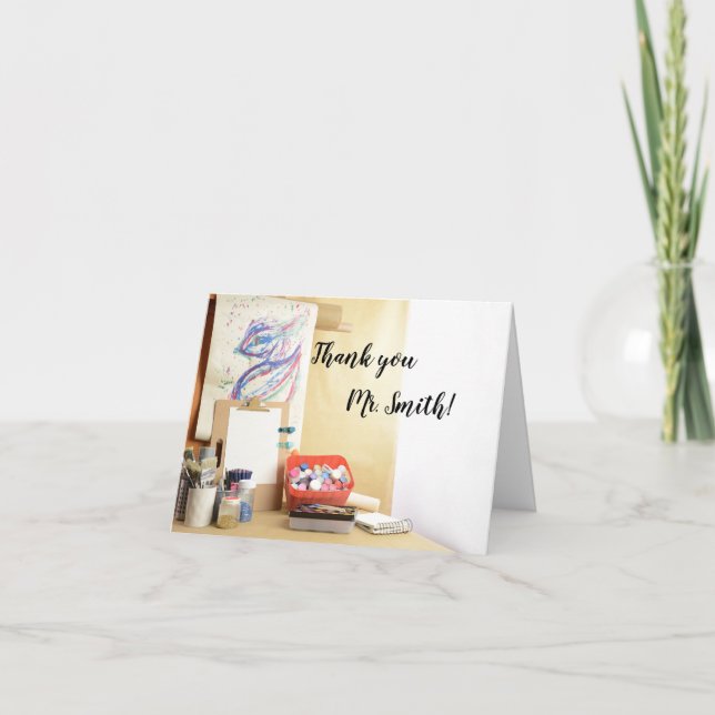 Art Class Teacher Appreciation Day  Thank You Card (Front)