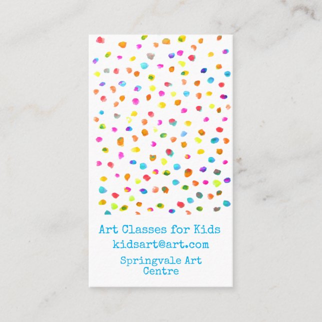 Art Classes for Kids business Business Card (Front)
