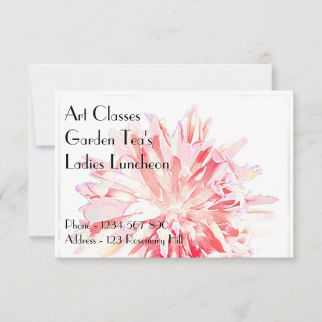 Art Classes Ladies Luncheon Garden Tea's Invitatio Invitation (Front)