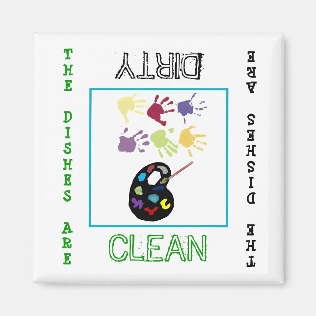 Art Clean Dirty Lave-vaisselle Magnet (Devant)